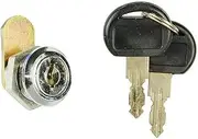 Romak 130190KA Chrome Plated Keyed Alike Cam Lock with 2 Set of Keys, 16 mm Size