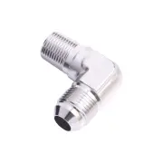 Aeroflow 90 Degree NPT To Male Flare Adapter 1/2" To -8 AN Silver