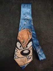 Looney Tunes Taz Rebellious Me Tough Neck Tie NWT Blue