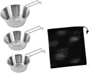 Oshhni 3X Camping Bowls Tableware Utensils Cookware Camp Bowls Cups for Barbecue Picnic Backpacking Outdoor Cooking Equipment