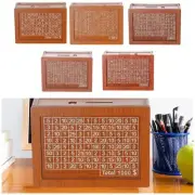 Money Saving Box Piggy Bank with Money Target Home Decor Storage Case Wooden