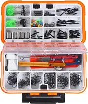320pcs Fishing Tackle Set Assorted Fishing Hooks Swivels Space Beans Carp Fishing Accessories with Tackle Box Multicolor373