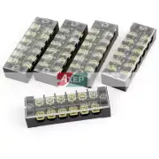 A● 5 Pcs TB-2506L 600 V 25A Double Row 6 P Terminal Barrier Blocks Connector
