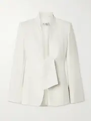 [Max Mara] Max Mara - Ghiotto Tie-front Cady Blazer - White - UK 10 UK 10 White