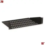 2U 19" Rack Mount Cantilever Vented Shelf Shelves Server Network Data 12" Deep