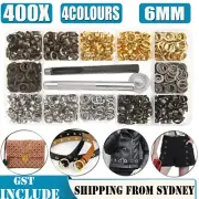 400X 6mm Brass Metal Eyelet Punch Die Kits Grommets Washer Leather Banner Tools