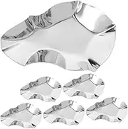 GANAZONO 5pcs Stainless Steel Oyster Shells Dish Reusable Clam Grilling Shells for Kitchen and BBQ Seafood Serving Trays with Elegant Design for Dipping Sauce Cups and