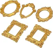 Alipis Mini Golden Photo Frames Props Set of 5 Ornate Frame for Home and Photo Sessions