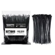 Zip Ties 4 inch (200 Pack), Small Zip Ties with 18 lb Tensile Strength, Black...