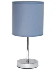 Lalia Home Chrome Mini Basic Table Lamp With Fabric Shade