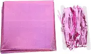 1set Bad Witch Party Decoration Sequin Tablecloth Rectangle Princess Table Cover Skirt Decoration Valentines Day Table Cloth Spring Party Tablecloth Pink PVC