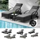 Livsip Sun Lounger Day Bed with Table Patio Set Outdoor Setting Furniture