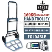 Saxon Folding Hand Trolley Foldable Steel Frame Aluminium Toe Plate 160KG Sax160