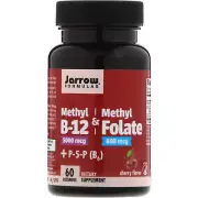 Jarrow Formulas, Vegan Methyl B-12 & Methyl Folate, Ultra Strength, Cherry, 60 C