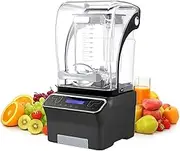 Heavy Duty Kitchen Mixer, Commercial Quiet Shield Blender, 2200w Smoothie Blender with Soundproof Shield and Smart Panel,for Ice Crushing, Shakes and Smoothies for Kitchen