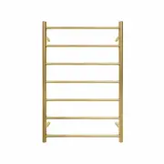 Commercial Round 7 Bar Brushed Gold PVD Heated Towel Rail
