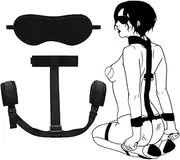 BDSM Neck to Wrist Restraints Bondage Set Behind Back Handcuffs Collar with Blindfold Sex Toys for Women with Adjustable Bondage Straps Gear & Accessories for Couples Beginner Bed SM Game Play Tools