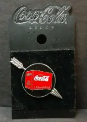 Coca-Cola USA Flag Bottle Lapel Pin Collectable Enjoy Coke America Cap Brand C