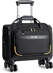 [Ponhog] Rolling Laptop Bag - Rolling Briefcase with 4 Spinner Wheels, 14 Inch 1680D Nylon Water Resistant Computer Bag for Men and Women Work Travel, Black, Black, Large-15.6in, Rolling Laptop Bag for