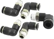 uxcell 1/8BSP Male to 6mm Air Pneumatic Elbow Quick Connect Connectors 5Pcs