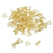 86pcs Sewing Hooks and Eye Closure for Clothing Bra Skirt Trousers, Golden