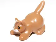 NEW LEGO - Animal - Land - Cat Medium Nougat/Dark Flesh Crouching x1- 4842 10218