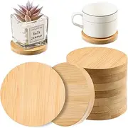 24 Pcs Round Bamboo Coaster 8 CM Wood Coaster Natural Wooden Coasters Bamboo Drinks Cup Coasters Set for Coffee Table, Hot Drinks, Cold Drinks, Bar, Home, Kitchen, Housewarming Present