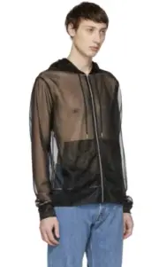 NWT HELMUT LANG Transparent Nylon Full Zip Hoodie sz S