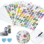 Forever Young Diamond Painting Labels as Accessories for Art Storage, 447 Color Number Label Stickers for Jars With Blank Label and Wax (1 Set)