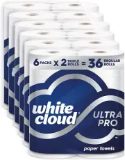 Ultra PRO Ultra Absorbent Paper Towel, Choose-A-Size Sheets, 6 Packs of 2 TRIPLE