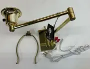 Vtg 70/80's Alsy Solid Brass Swing Arm Wall Lamp Corded Electric or Hardwire