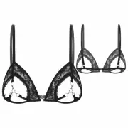 Women's See Through Sheer Lace Bra Bralette Lingerie Open Cups Bra Tops Crop Top
