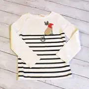 Gymboree Girl's Top Size 4 Purrfectly Fabulous Cat Black White Long Sleeve