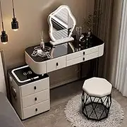 Modern Vanity Desk with LED Lighted Mirror 3 Color Lighting Modes 3 Drawers Storage Cabinet and Charging Station Beige Ideal for Bedroom