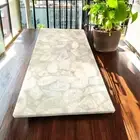 White Quartz Stones Dining Table Modern Arts Restaurant Cafeteria Countertop