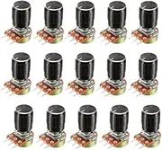 XYWHPGV WH148 15Pcs 10K Ohm Variable Resistors Single Turn Rotary Carbon Film Taper Potentiometer with Knobs(14cc0 03ca7 d3cd6 ed0a4 8a6d2 3151d
