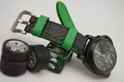 MA WATCH STRAP 26 24 22 MM GENUINE CALFSKIN CARBON FIBER BLACK GREEN FOR PANERAI