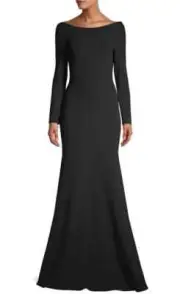 NWT Solace London Perrine Black Boatneck Mermaid Gown 4US/8UK $570