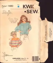 Kwik Sew 1480 Sewing Pattern Girls' Top Size 8-14 Uncut Factory Folded