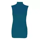 Ladies Plain Polo Neck Womens Sleeveless Stretch Turtle Jersey Basic Top 10-24