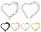 1 Pair Stainless Steel Hinged Hoop Huggie Ear Piercing Heart Sleeper Earrings