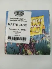 DRAGON SHEILD (60CT.) JAPANESE SIZE SLEEVES MATTE JADE PACK OF 10