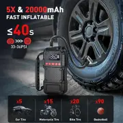 NEW Tire Inflator Portable Air Pump Compressor 20000mAh 150 PSI LED Light Bike