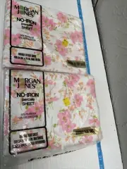 Morgan Jones Pink Floral Pattern Double Flat & Fitted Sheets No Iron Percale