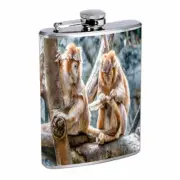 Monkeys Em1 Flask 8oz Stainless Steel Hip Drinking Whiskey