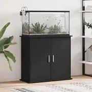 Versatile Black Aquarium Stand for Fish Tanks - Engineered Wood, 81x36x73 cm - Modern Decorative and Practical Design with Ample Storage Space