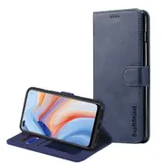 For Oppo Reno4 5G Case SupRShield Wallet Leather Flip Magnetic Stand Case Cover (Navy Blue)