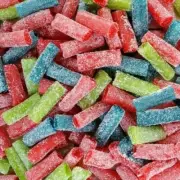 SOUR PUNCH BITES Assorted/Tropical Flavors Gummi Candy 1/2 lLB BULK - FREE SHIP!