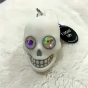 NewBath & Body Works Light-Up Skull Pocket Bac Holder Gem Eyes Key Chain