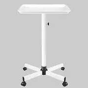 Chetunju White Salon Tray, Salon Rolling Tray Cart with Wheels,White Tattoo Tray Adjustable Salon Color Tray Suitable for a Minimalist Environment，Suitable for Medical Tray, Dental Tray, Salon Tray
